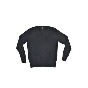 Prive Cashmere Black V-Neck Sweater Regular Size XL Luxury Long Sleeve